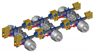 Подвеска двускатная 3*12т высокая рессорная HJBridge 163.50-2900004-FL00